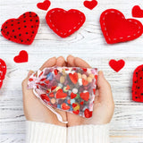 100Pcs Valentine's Day Organza Bag Love Heart Drawstring Jewelry Candy Gift Bag Pounch Cosmetic Packaging Bags Wedding Party