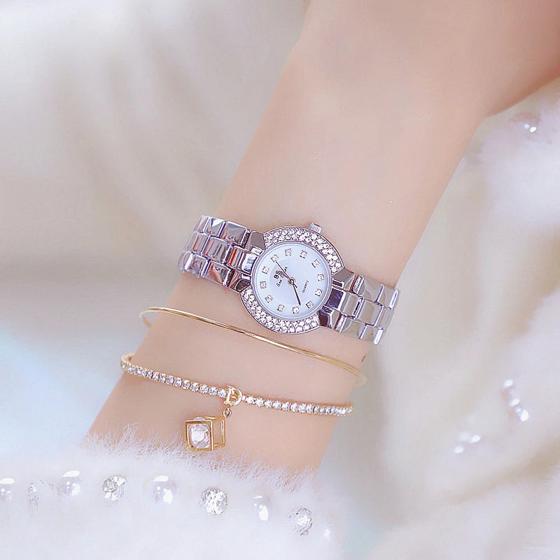 Women Luxury Brand Watch 2025 Dress Silver Gold Women Wrist Watch Quartz Diamond Ladies Watches Female Clock Bayan Kol Saati