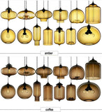 Modern Restaurant Chandelier Light Blown Colorful Glass  Lampshade Glass Ceiling Hanging Lamps Living Room Coffee Room Office