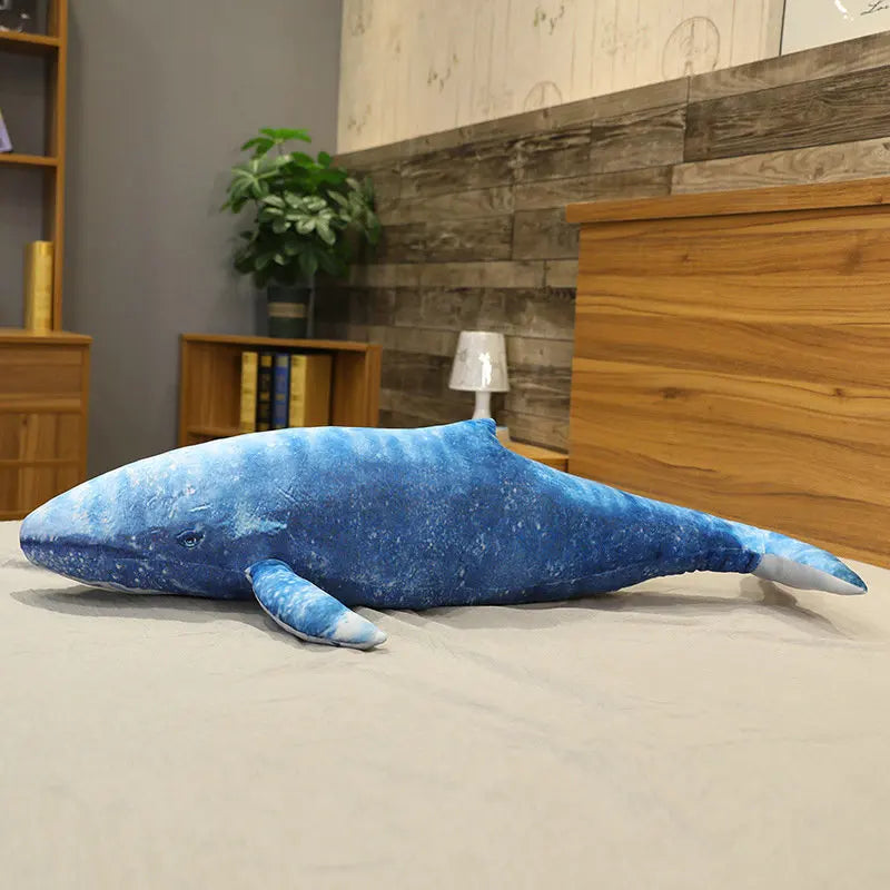 55-130cm Giant Dream Whale & Shark Plush Toy Stuffed Blue Whale Doll Soft Pillow Cute Sofa Cushion Lovely Gifts for Kids