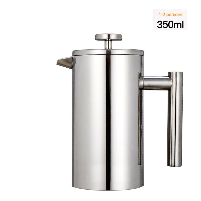 1.5L / 2L Coffee Maker French Press Stainless Steel Espresso Coffee Machine French Press Double-Wall Insulated Coffee Tea Maker