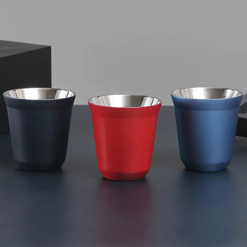 Custom Name Stainless Steel Espresso Cups Double Wall Insulated Cups Demitasse Cups Coffee Cup For Drinking Coffee, Gift for Him