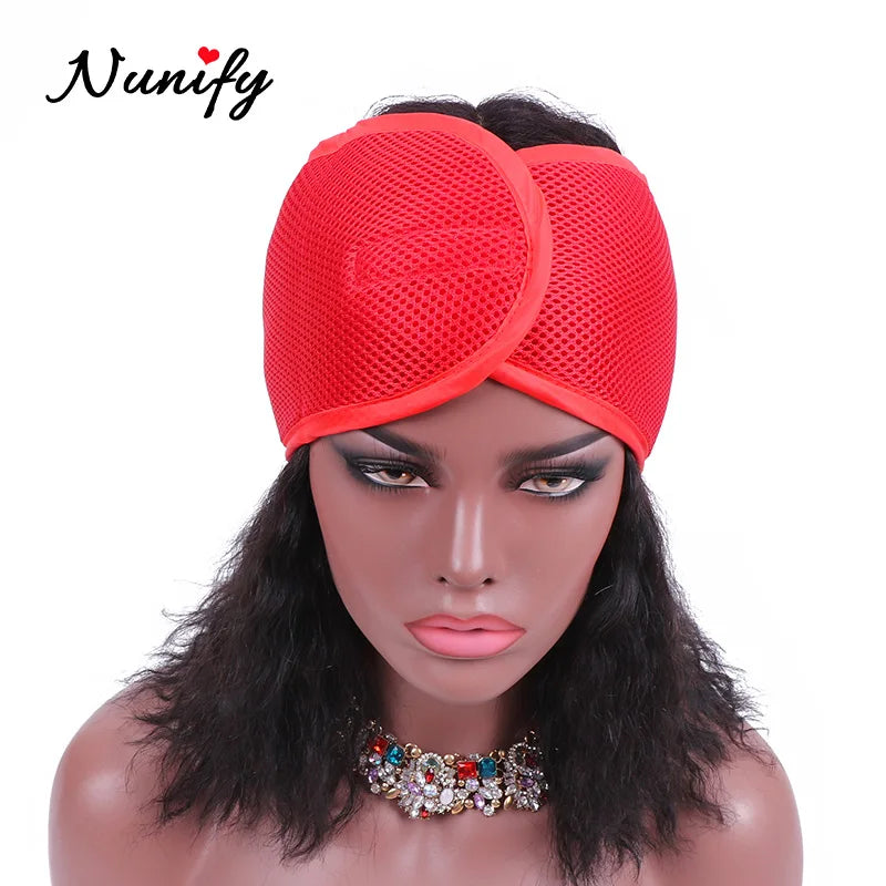 Nunify New Fashion Non Slip Adjustable Lace Wig Headband Foam Mesh Wrap Wig Band Soft Polyester Mesh Belt Bonnets