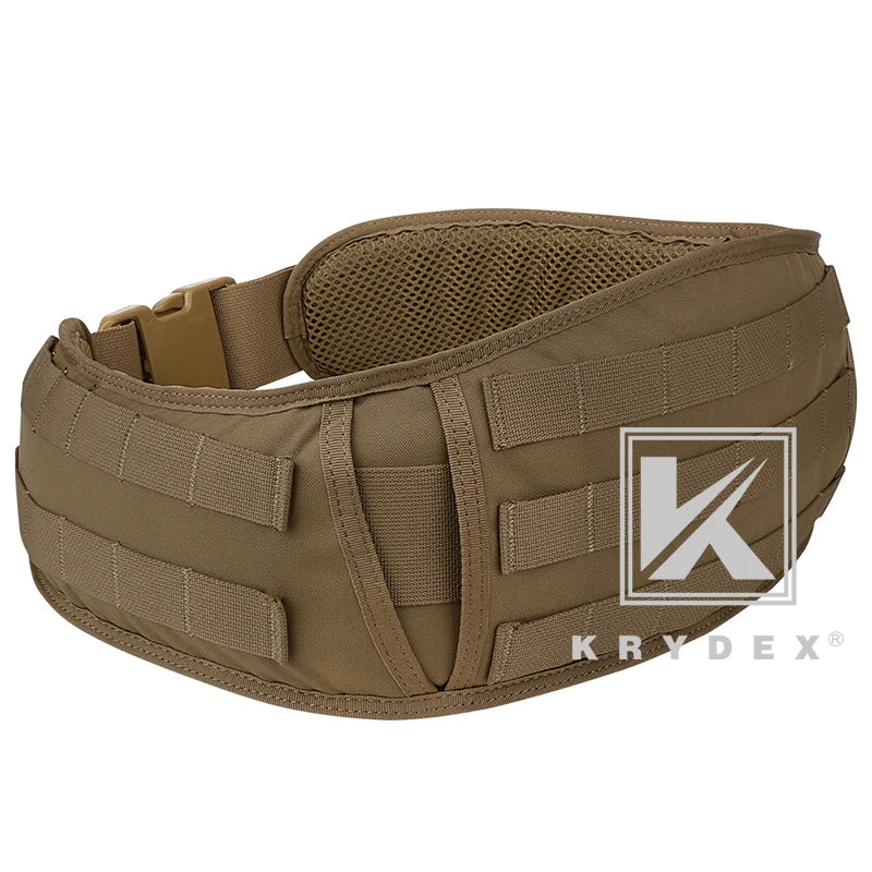 KRYDEX Tactical Waist Belt, MOLLE Soft Wide Padded Battle Belt, Shooting Airsoft Hunting Multi-Function Quick Release Belt