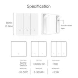 MOES Tuya ZigBee Wireless 9 Scene Switch Push Button Battery Powered Transmitter Smart Life App Automation 1/2/3 Gang