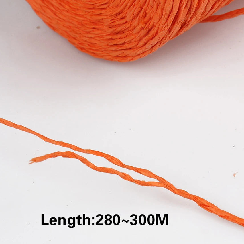 280-300M/roll Natural Raffia Straw Yarn for Knitting Crocheting Paper Threads Diy Handmade Summer Sunhat Beach Bag Freeshipping
