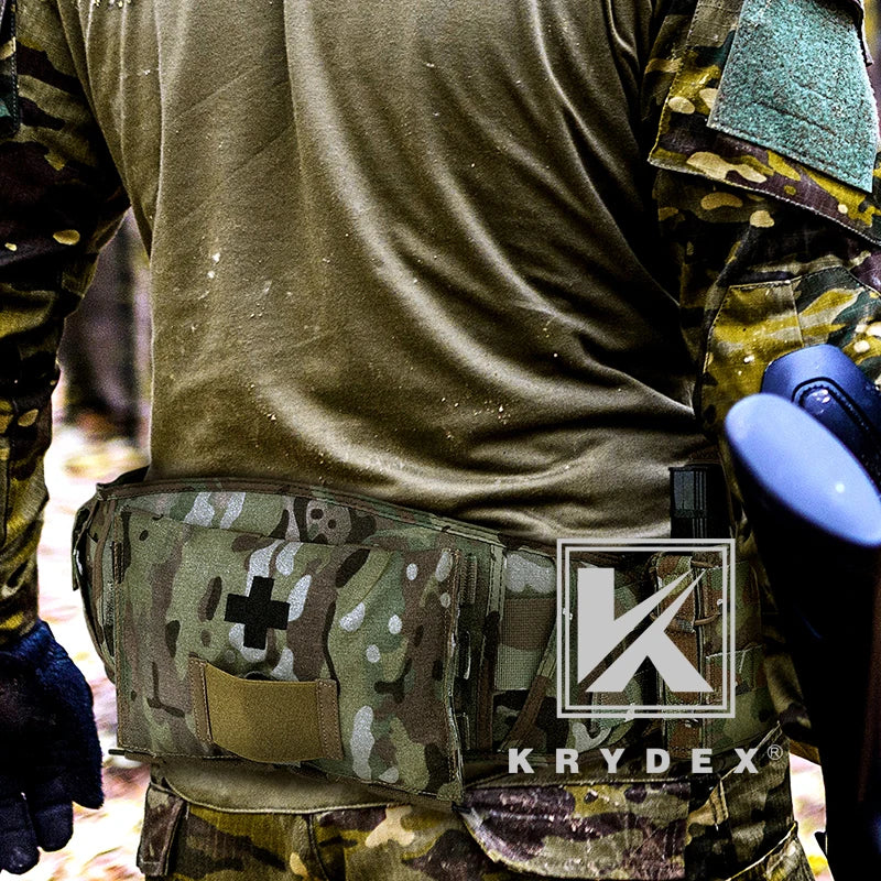 KRYDEX Tactical Waist Belt, MOLLE Soft Wide Padded Battle Belt, Shooting Airsoft Hunting Multi-Function Quick Release Belt
