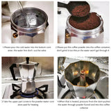 Coffee Maker Aluminum Espresso Percolator Pot Coffee Maker Moka Pots 1cup/3cup/6cup/9cup/12cup Stovetop Coffee Maker