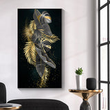 Abstract Golden Leaves and Flower Tree Oil Painting on Canvas Posters and Prints Wall Art Pictures for Living Room Cuadros Decor