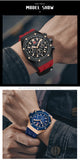 MINI FOCUS Watches Men Blue Silicone Strap Sport Watch Waterproof Luminous Chronograph Quartz Wristwatch часы мужские reloj 0417