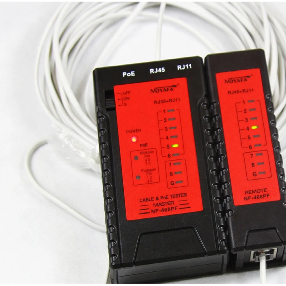 Noyafa NF-468PF POE Tester Detection Standard LAN Network Cable Continuity Test RJ11 RJ45 LED Light