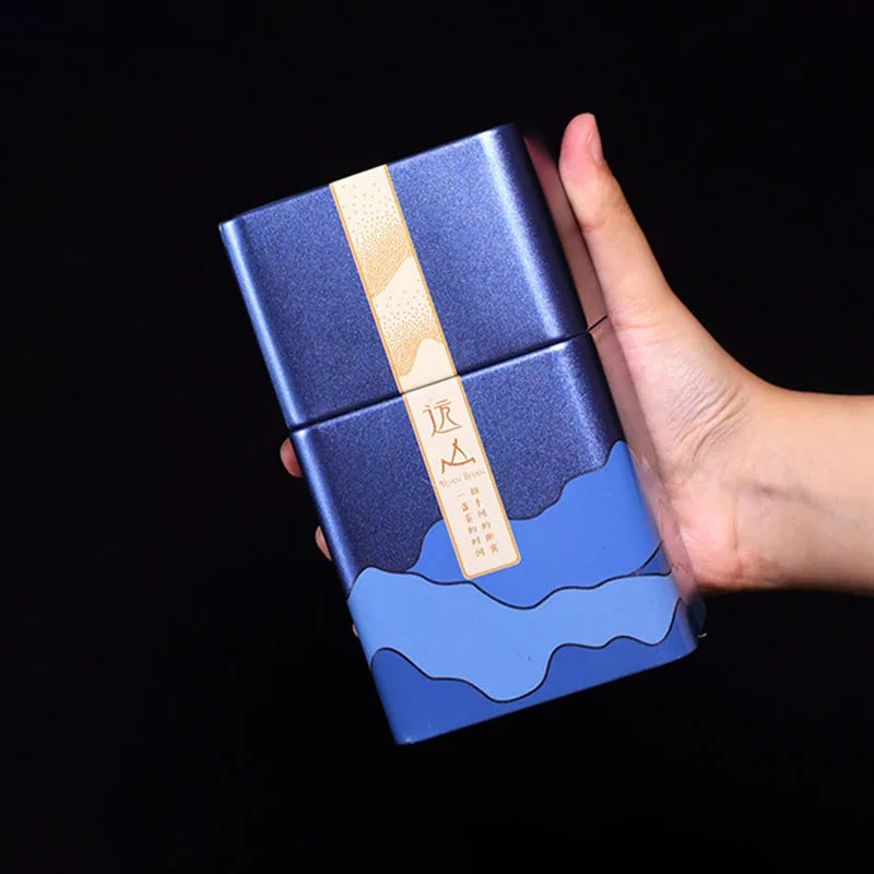 Tea Tinplate Sealed Box, Pu'er Organizer, Square Thick Metal Empty Tea Packaging, Built-in Sealed Bag