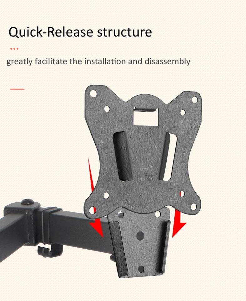 800mm DL-T902-180 Desktop Stand Full Motion 360 Degree steel Monitor Holder 10"-27" clamp base Monitor Mount Arm Load 11kg