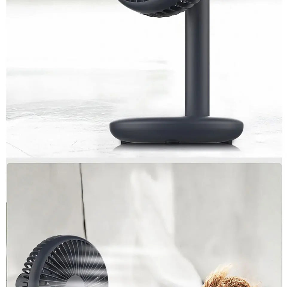 THANKSHARE Desktop Fan 2000mAh Battery Capacity USB Charging Desk Super Mute Laptop Cooler Desktop Fan 4 Speed Cooling Gadgets