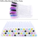 Reusable Eyebrow Brush Tube Disposable Eyelash Brushes Mix Eyebrow Brush with New Eelash Resin Drill Replaceable Makeup Brushes