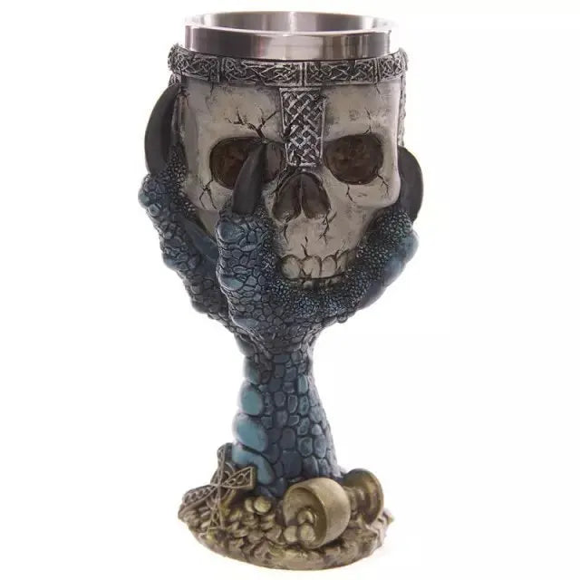 Creative Skull Mugs Cool Beer Mug 3D Resin & Stainless Steel Coffee Cups and Mugs Water Glass Wine Pub Bar Decoration Halloween