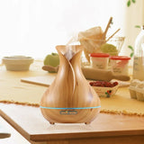 High Quality 500ml Air Humidifier Aroma Essential Oils Diffuser Perfume Wood Grain Aromatherapy Remote Control for Home Bedroom