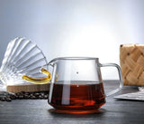 300ml/400ml/500ml/650 Coffee Pot High Temperature Resistant Glass Sharp-mouthed Hand Punch Sharing Pot Household Drip Coffee Pot
