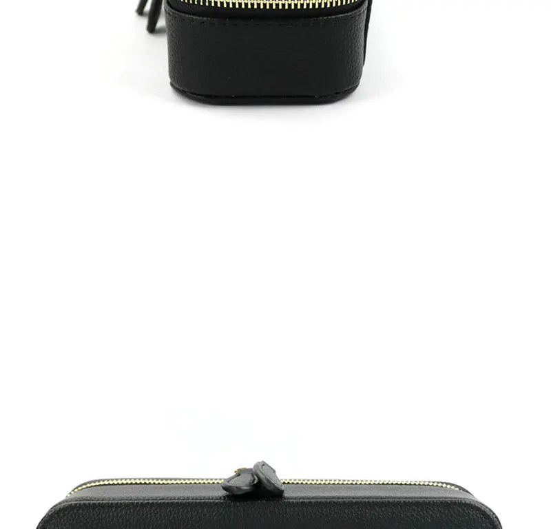 Personalized Cosmetic Bag Pu Leather Women Travel Makeup Bag with Jewelry Organizer Case 2 in 1 Ladies Travel Clutch Pouch