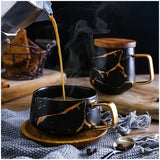 Coffee Mugs Marble Gold Inlay Mug Breakfast Mug Office Home Drinkware Milk  Cup Dropshipping
