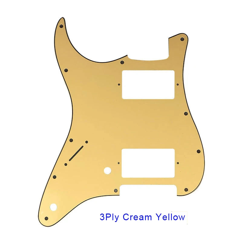 Guitar Pickguard - For FD Strat Left Handed 11 Screw Holes HH PAF Humbucker Scratch Plate 2 Control Holes Various Color Choice