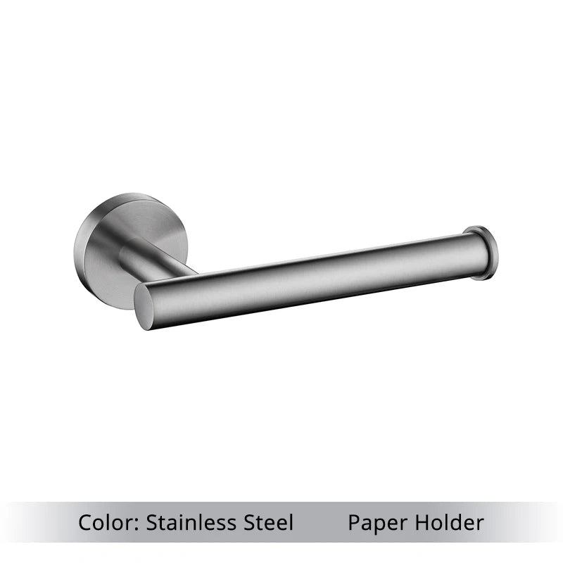 Bathroom Accessories Hardware Set Kit Towel Bar Wall Mount Matt Black Toilet Paper Holder Hand Robe Hook Hanger Stainless Steel