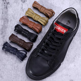 1Pair Waxed Cotton Shoelaces 8mm Width Flats Waterproof Shoe laces Unisex Boots Casual Sneakers Shoelace Leather Laces Shoes