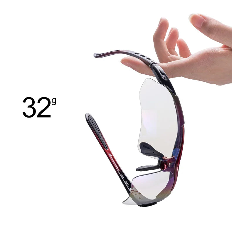 ROCKBROS Photochromic Bicycle Glassess Cycling Glasses Polarized Sunglasses Myopia Frame MTB Mountain UV400 Bicycle Goggles