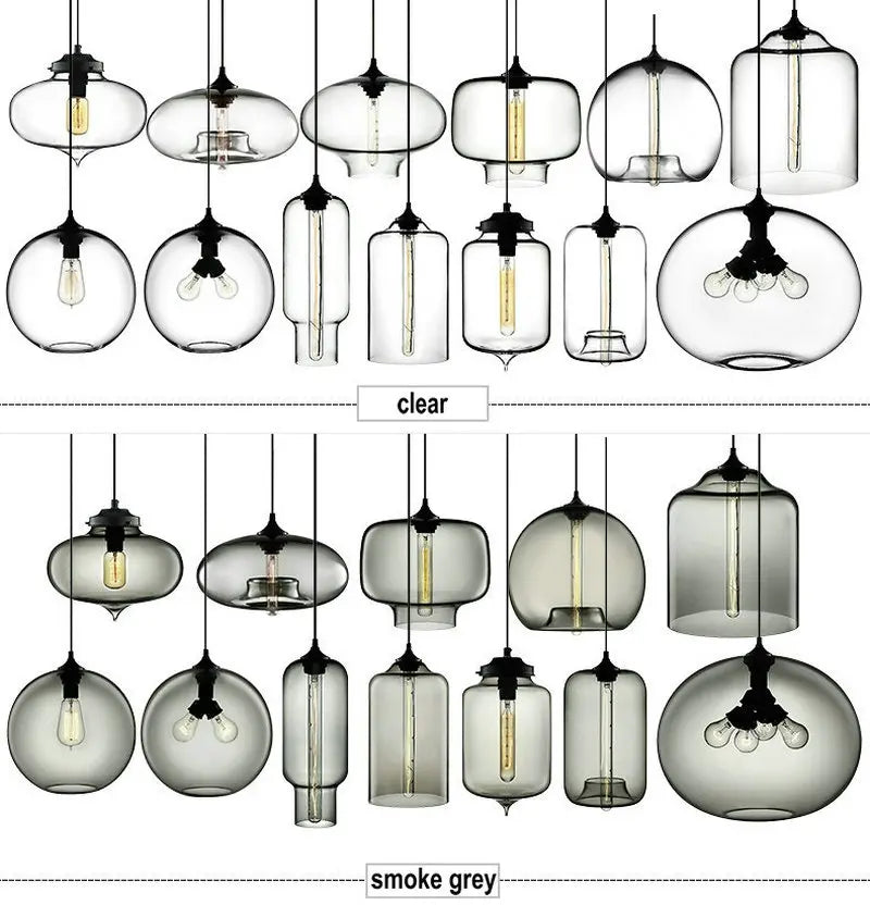 Modern Restaurant Chandelier Light Blown Colorful Glass  Lampshade Glass Ceiling Hanging Lamps Living Room Coffee Room Office
