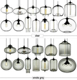 Modern Restaurant Chandelier Light Blown Colorful Glass  Lampshade Glass Ceiling Hanging Lamps Living Room Coffee Room Office