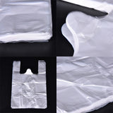100pcs Transparent Plastic Bags Shopping Bag Supermarket Bags With Handle Food Packaging