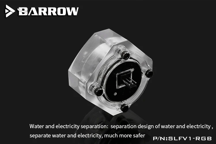 Barrow PC Water Cooling Flow Meter Indicator 5V 3 Pin LRC2.0 Version SLFV1-RGB for Water Cooling System RGB Flow Monitor
