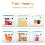 Vacuum Food Storage Zipper Bags Reusable BPA-Free Sous Vide Bags with Vacuum Hand Pump Fruit Meat Nut Vacuum Sealer Saver Bag