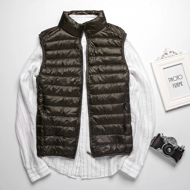 Plus Size 5xl 6xl 7xl Men's Lightweight Water-Resistant Packable Puffer Vest 2024 New Arrivals