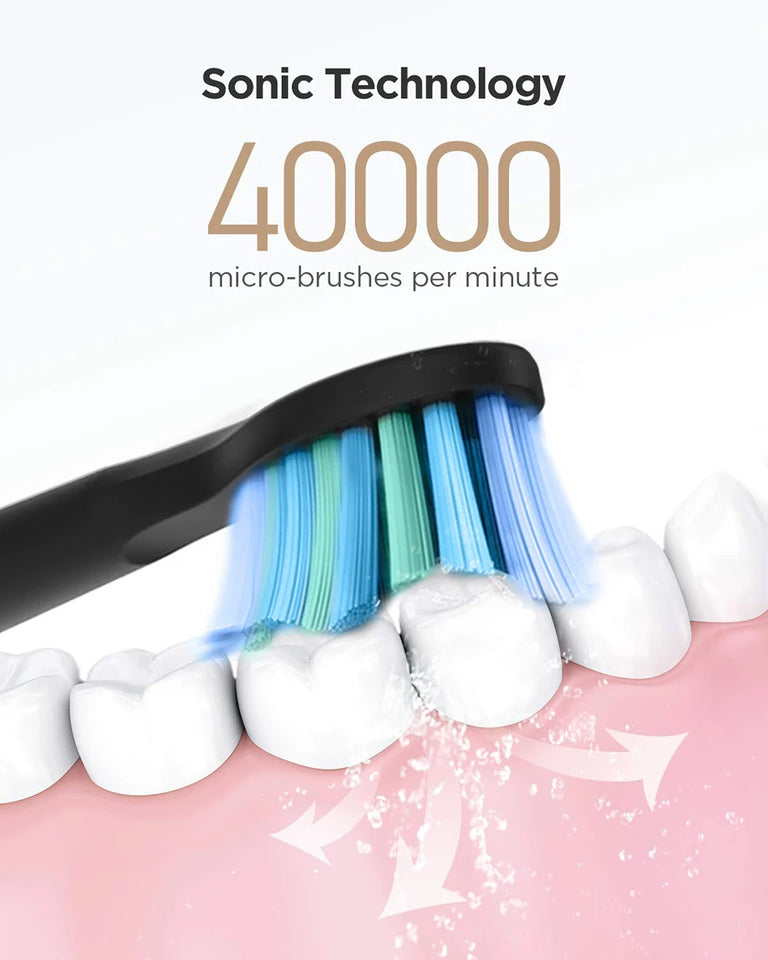 Fairywill Electric Sonic Toothbrush FW-D7 USB Charge Rechargeable Adult Waterproof Electronic Tooth Brushes Replacement Heads 8