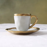 Italian colored glazed ceramic small coffee cup and plate set, dining small cup, afternoon small tea cup, tea ceremony cup