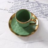 Italian colored glazed ceramic small coffee cup and plate set, dining small cup, afternoon small tea cup, tea ceremony cup