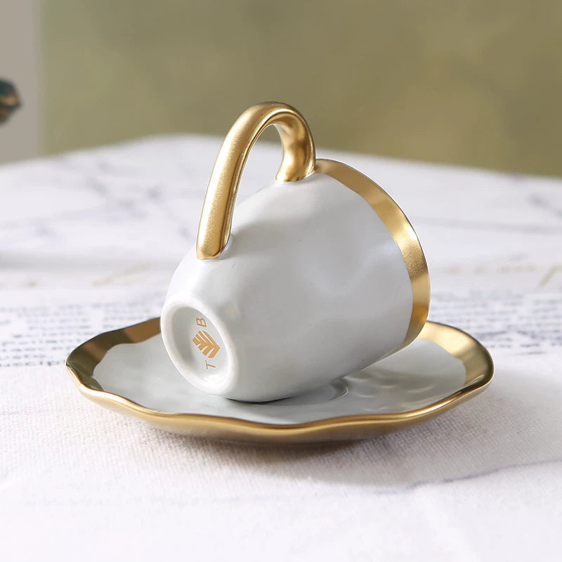 Italian colored glazed ceramic small coffee cup and plate set, dining small cup, afternoon small tea cup, tea ceremony cup