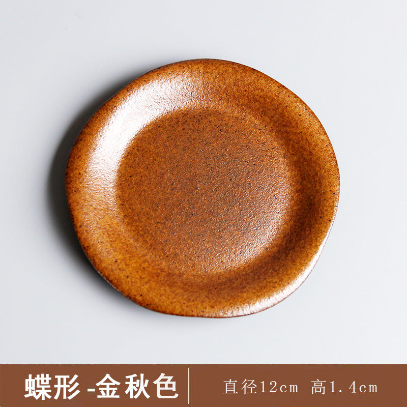 Japanese Vintage Tea Cup Set Ceramic Coffee Mug Rust Glaze Milk Cafe Cup with Wood Handle Water Cup Teacup Home Office Drinkware