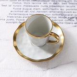 Italian colored glazed ceramic small coffee cup and plate set, dining small cup, afternoon small tea cup, tea ceremony cup