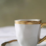 Italian colored glazed ceramic small coffee cup and plate set, dining small cup, afternoon small tea cup, tea ceremony cup