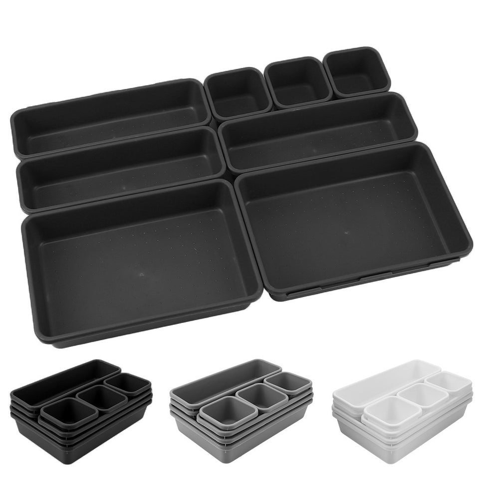 Make Up Organizer Box Storage Drawer Storage Box Closet  Cover Kitchen Bathroom Storage Trays 8pc/set Sundries Jewellery Holder