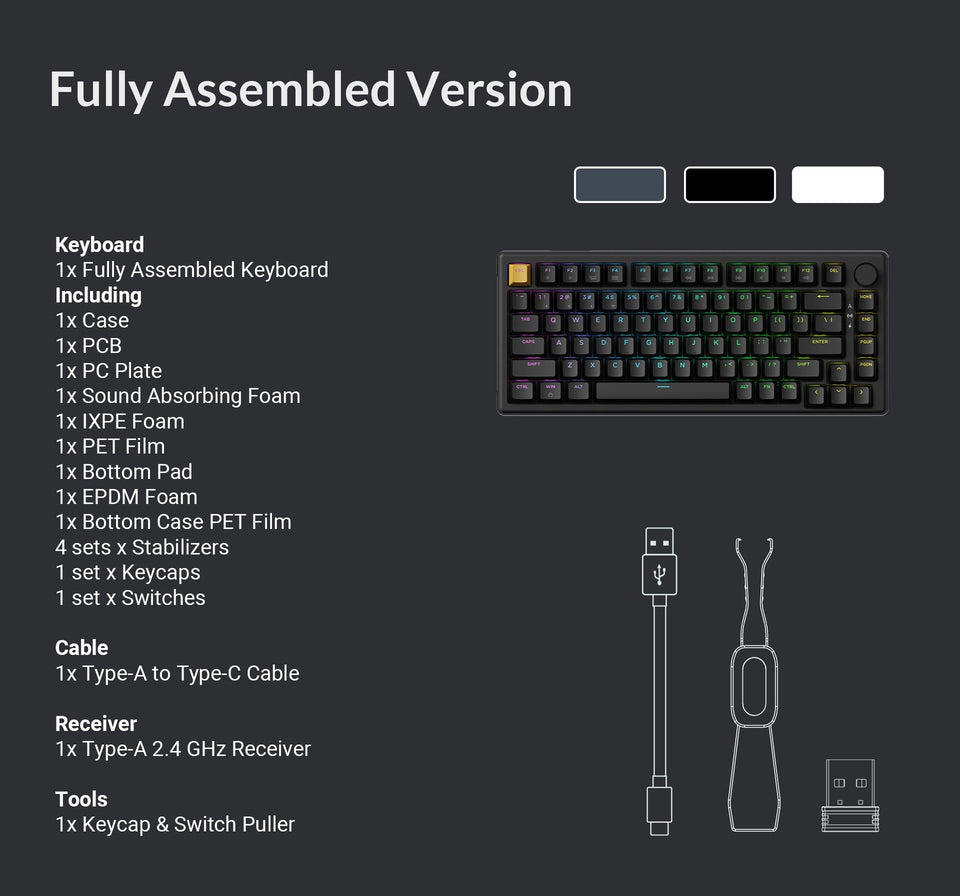 Keychron J2 QMK Wireless Mechanical Keyboard RGB Backlight with Keychron Super mechanical switch