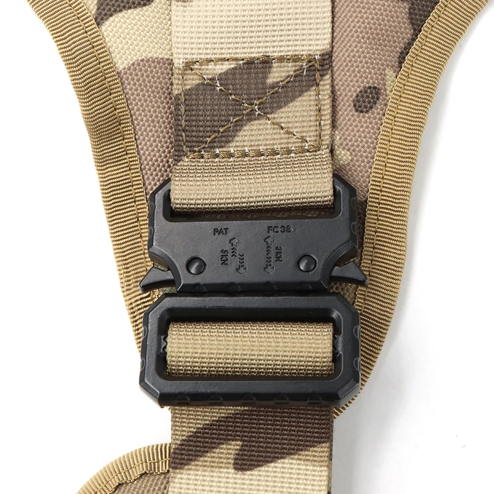 Tactical Dog Harness Leash Set for Large Dogs Military Harnesses for Training Walking Hunting Pet Vest Handle No Pull Malinois