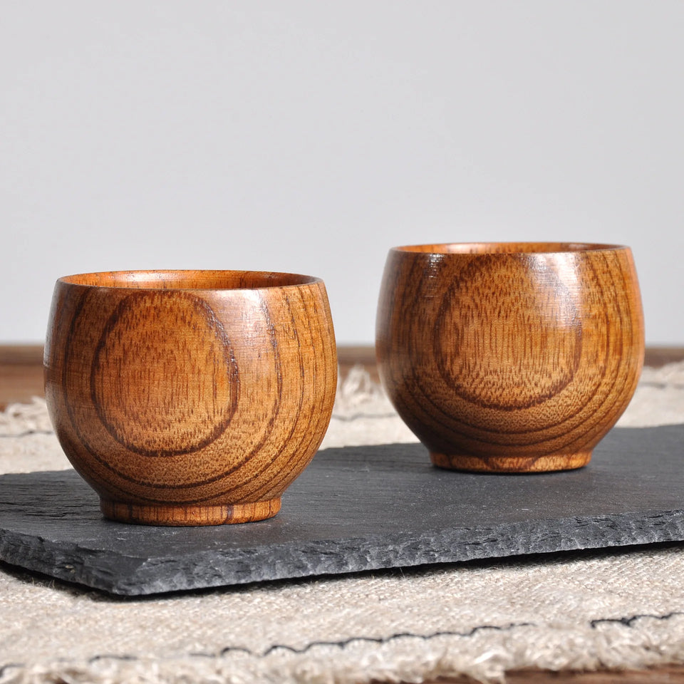 Home Wooden Craft Mini Tea Cup 50ml Coffee Mug