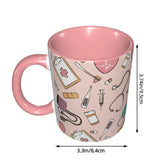 Pink Doctor Nurse Coffee Mugs DIY Customized Enfermera En Apuros Ceramic Milk Tea Mug Cup