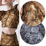 Metallic Crackle Bronzing Fur Fabric Bronzed Woolen Plush Designer Fabric For Diy Sewing Dress Coat Shawl Bag Sofa Material