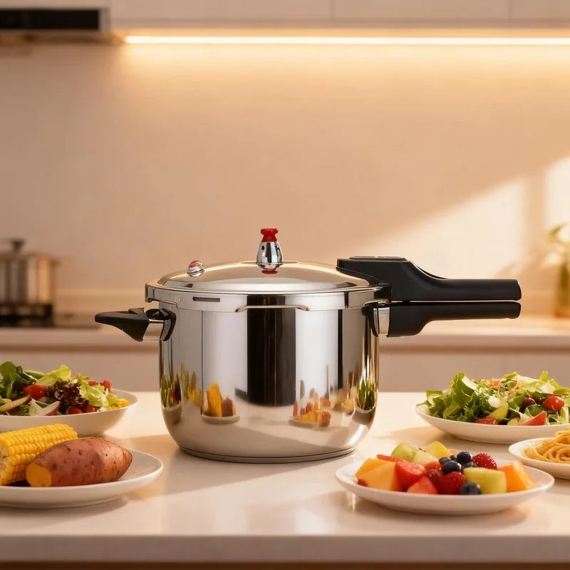 Stainless steel pressure cooker,commercial and household use, multiple specifications,suitable for electric stove and gas stove.