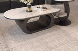 Italian minimalist new rock slab coffee table living room home simple modern high-end combination light luxury oval tea table