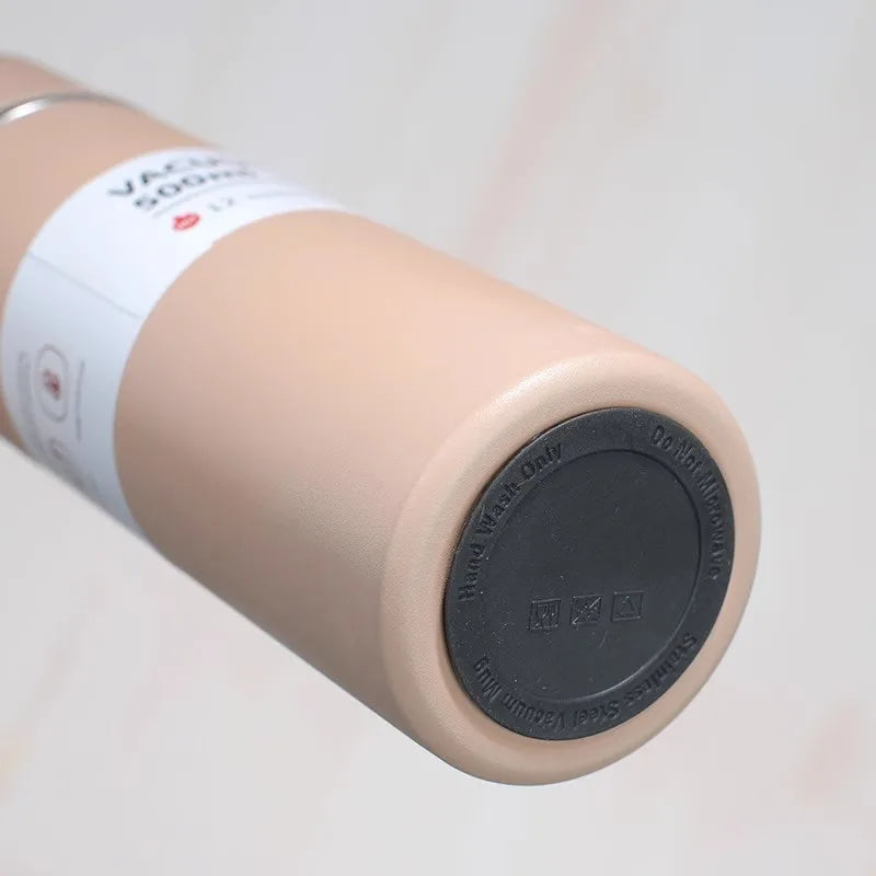 500ml 304 Stainless Steel Vacuum Insulated Water Bottle Portable Tea Coffee Bottle Office Gift Set Travel Leak Proof Thermal Mug